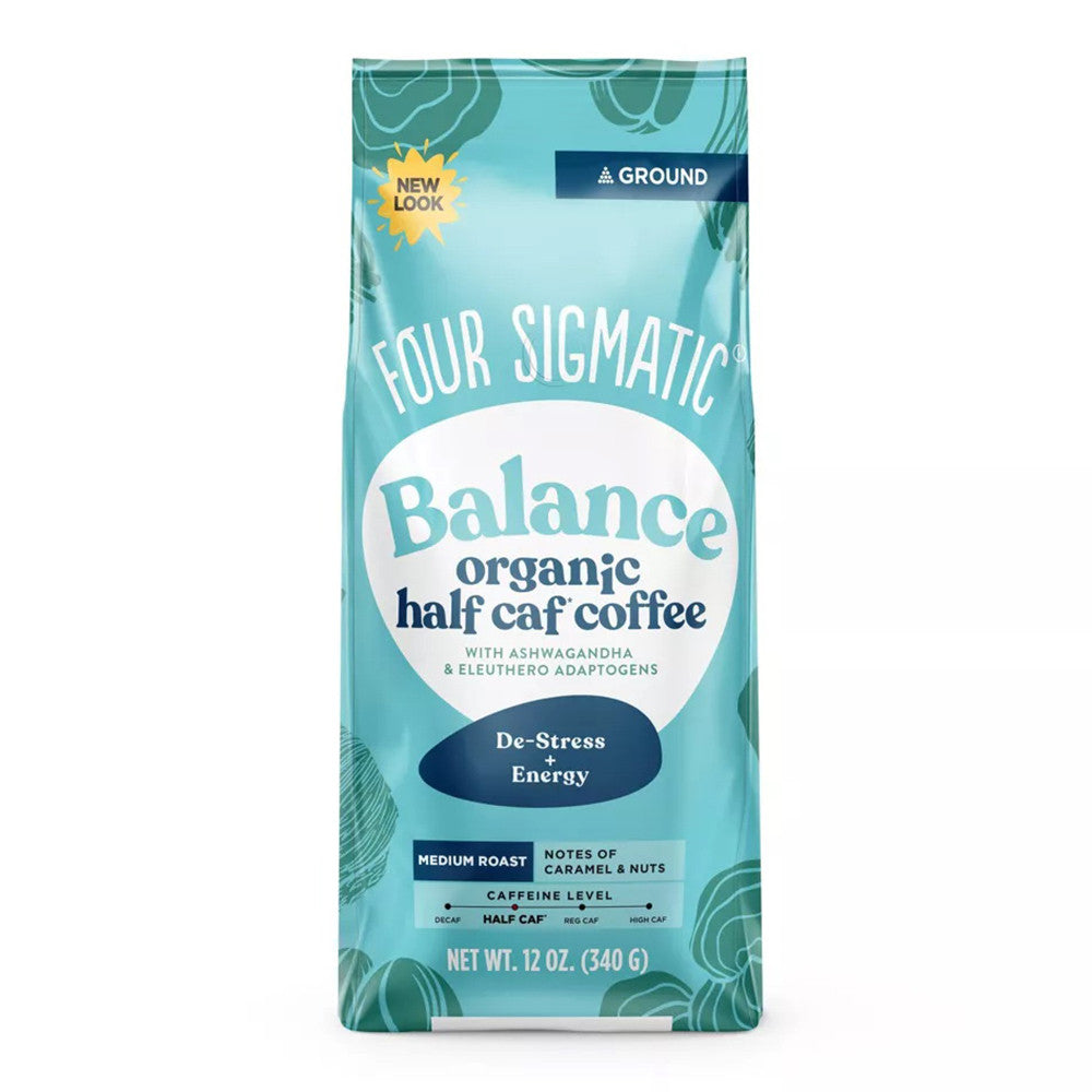 Four Sigmatic Ashwagandha And Eleuthero Adaptogens Balance Medium Roast Ground Coffee, 12 Oz